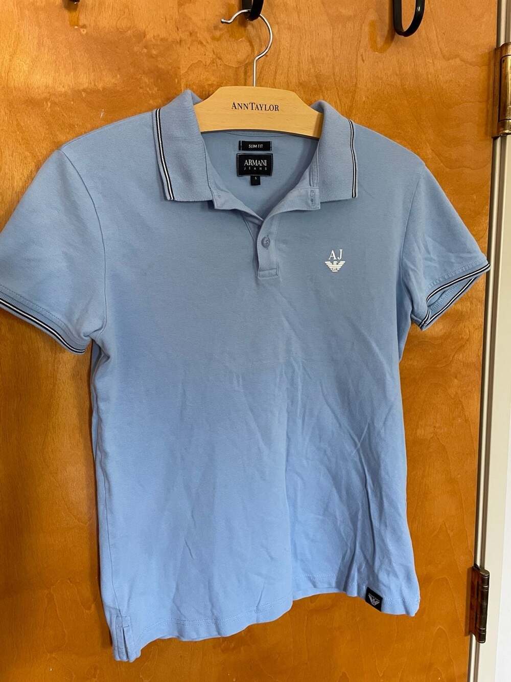 Armani Jeans Slim Fit Polo Shirt Light Blue Size S